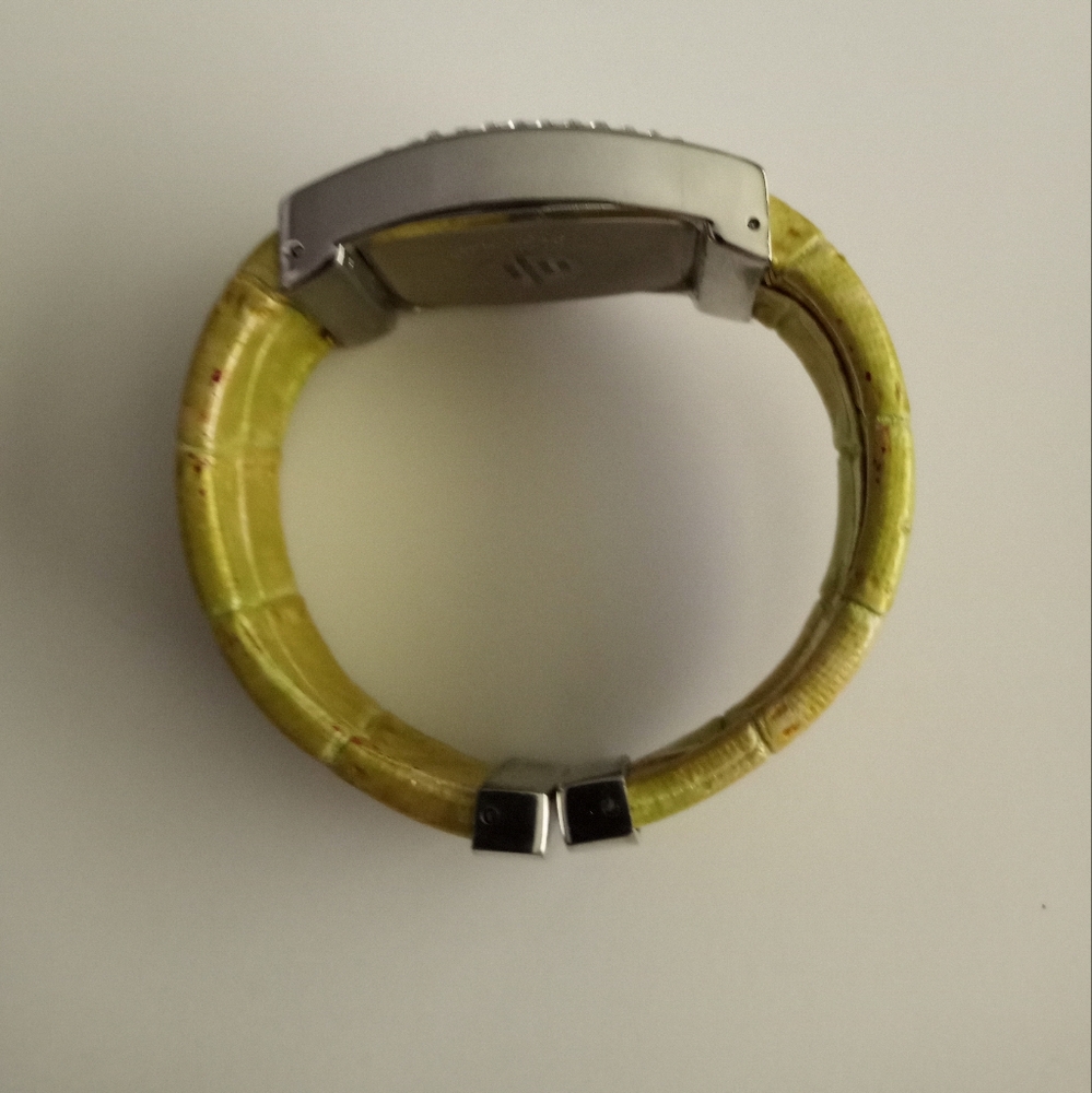Avenue Cuff Bracelet Watch Rhinestones Silver Tone Case - Picture 3 of 5